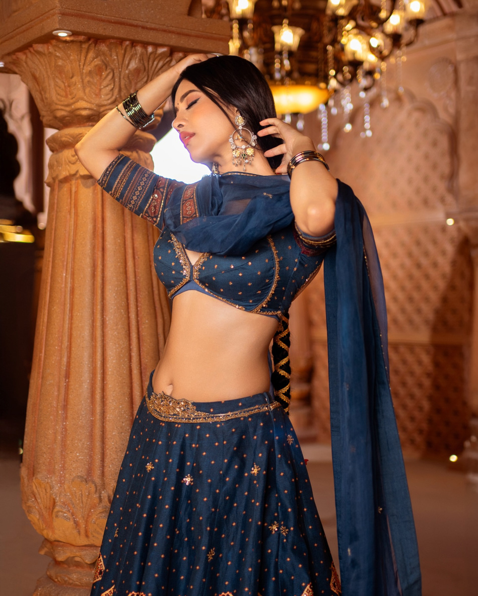 Nabha-Natesh-Latest-Hot-Images-in-Half-Saree-Pics-5