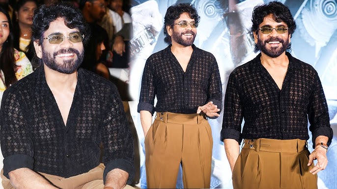 Akkineni Nagarjuna Shines in a Stylish Co-ord Set at Coolie Hyderabad Event!