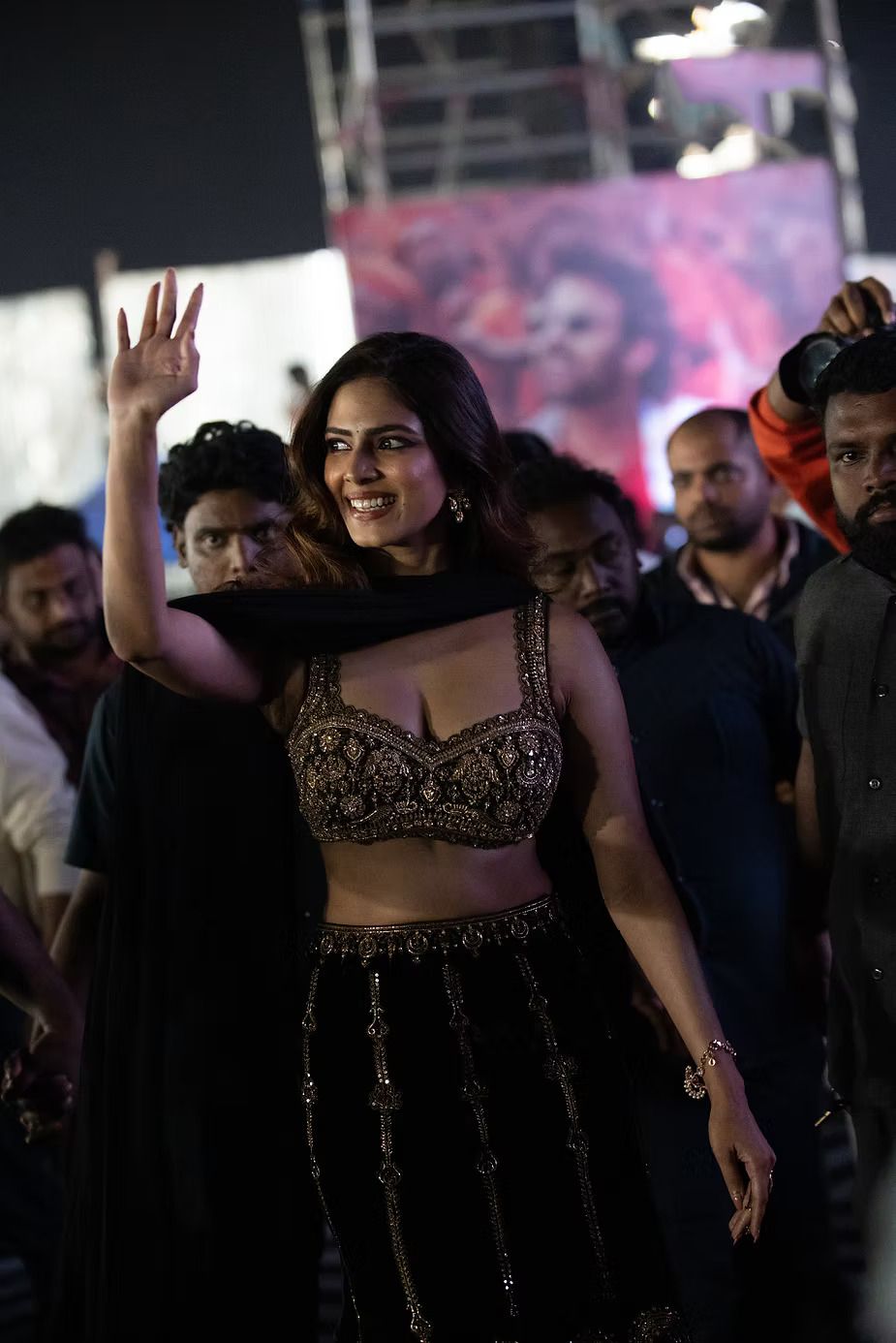 Mallu Actress Malavika Mohanan hot pics at Rajasaab pre release event