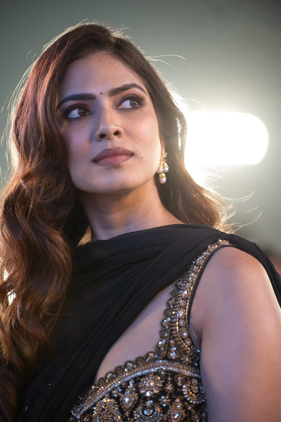 Mallu Actress Malavika Mohanan hot pics at Rajasaab pre release event