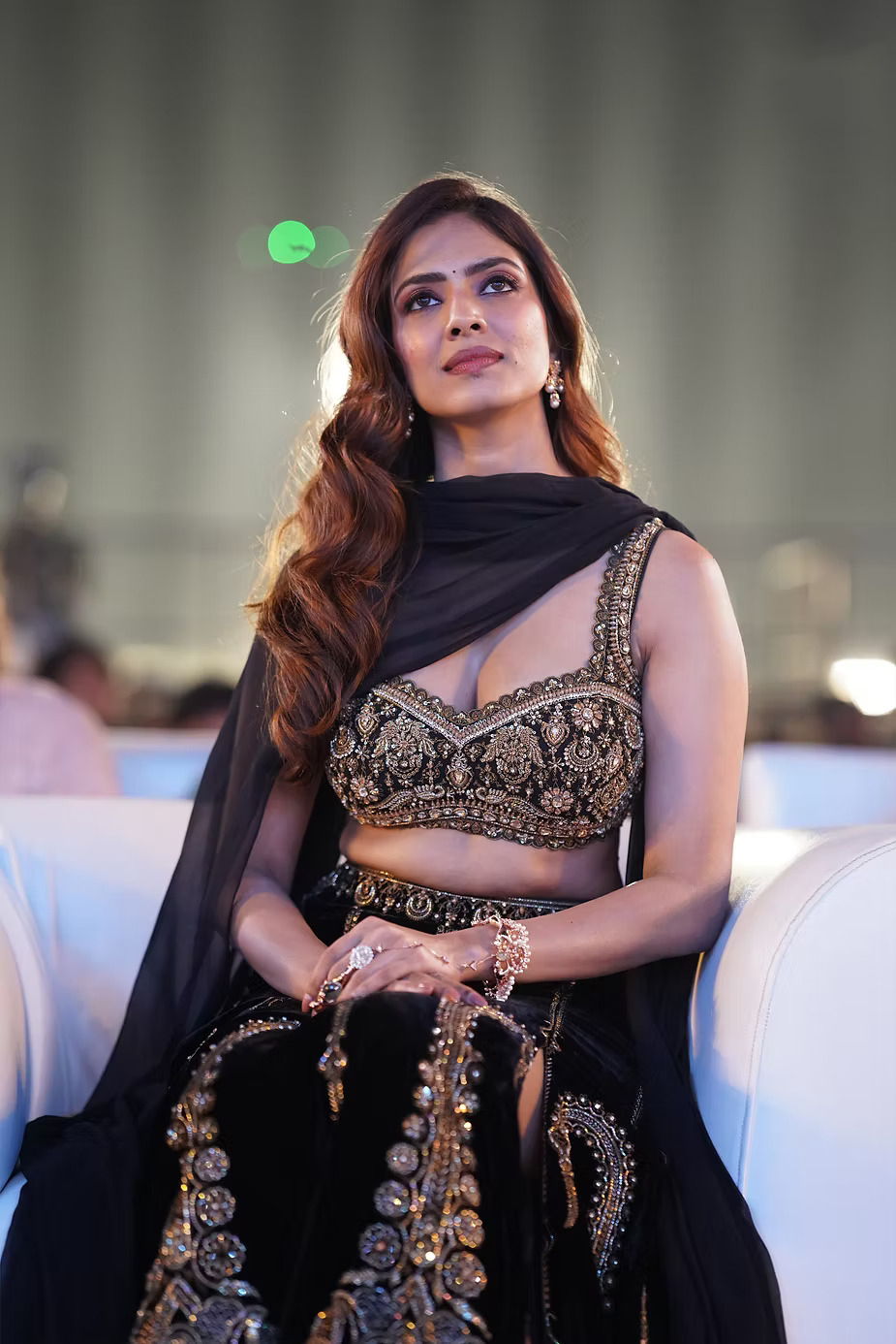 Malavika Mohanan’s Regal Black Lehenga Look at The Raja Saab Pre-Release Event