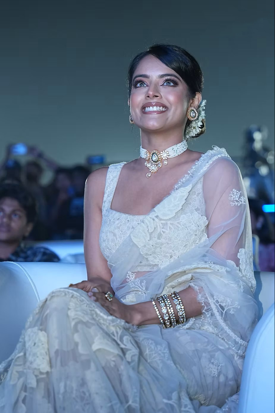 Riddhi Kumar Latest Hot Pics in Saree at Rajasaab movie event