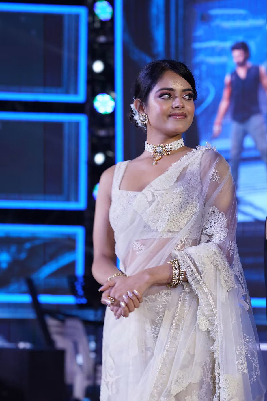 Riddhi Kumar Latest Hot Pics in Saree at Rajasaab movie event