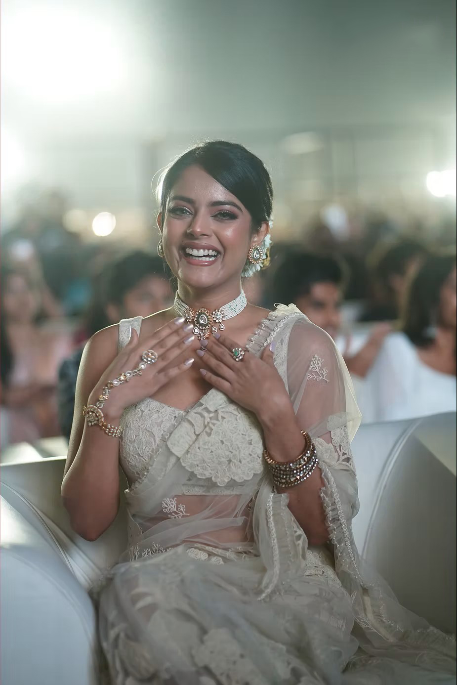 Riddhi Kumar Latest Hot Pics in Saree at Rajasaab movie event